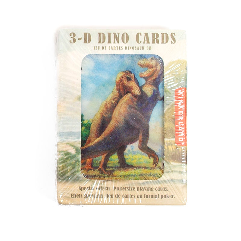 Kikkerland, Playing Cards, Gifts, 3D, Dinosaurs, 329378